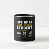 建築学生の人生 建築士 仕事 Tシャツ マグカップ (中央)