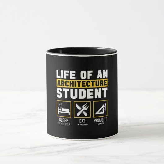 建築学生の人生 建築士 仕事 Tシャツ マグカップ (中央)