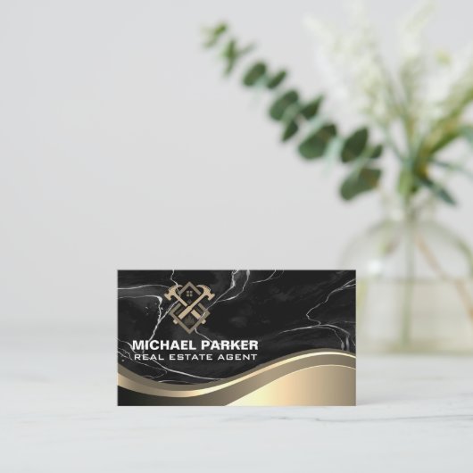 建築実在不動産 | マーブルメタルビジネスC 名刺 (スタンド正面)