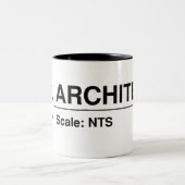 建築家のスケッチのラベルのマグ ツートーンマグカップ (中央)