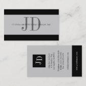 建築家のストライプな灰色か灰色 名刺 (正面/裏面)