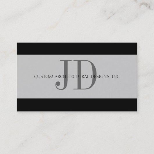 建築家のストライプな灰色か灰色 名刺 (正面)