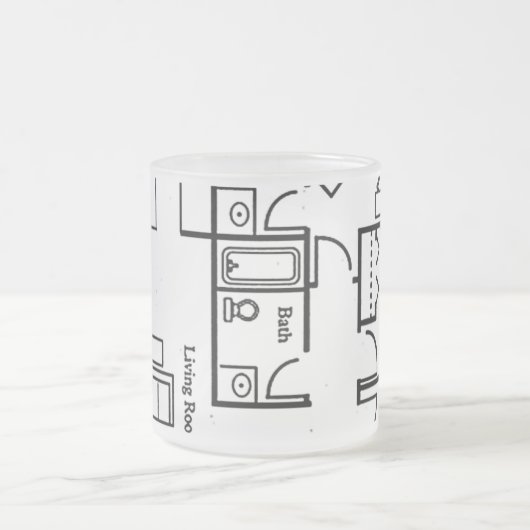 建築家のマグ-デザインのデザインのデザイン! フロストグラスマグカップ (中央)