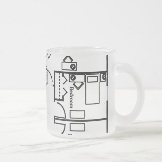 建築家のマグ-デザインのデザインのデザイン! フロストグラスマグカップ (右)