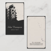 建築家のヴィンテージのタウンハウスのモダンな建物 名刺 (正面/裏面)