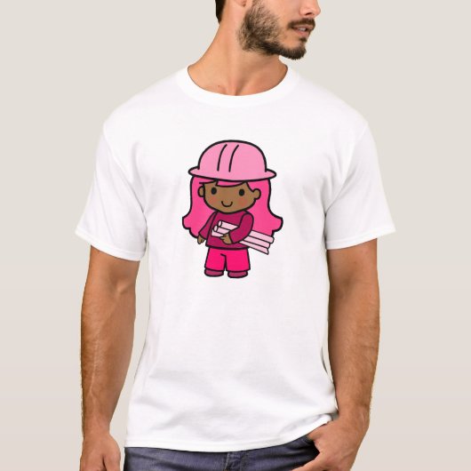 建築家の女の子 Tシャツ (正面)