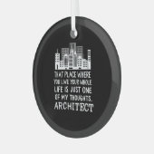 建築家の定義 ガラスオーナメント (正面左)