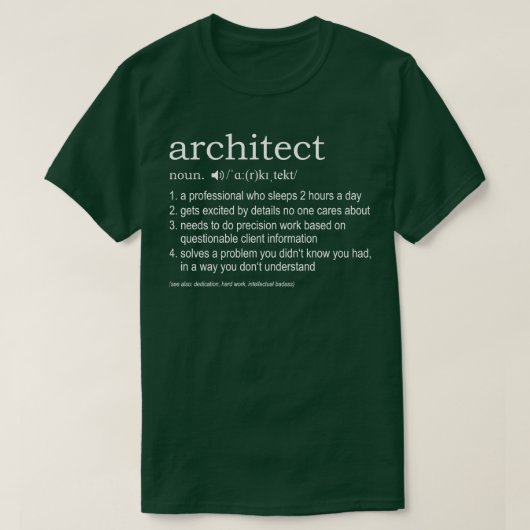 建築家の定義 Tシャツ (デザイン正面)