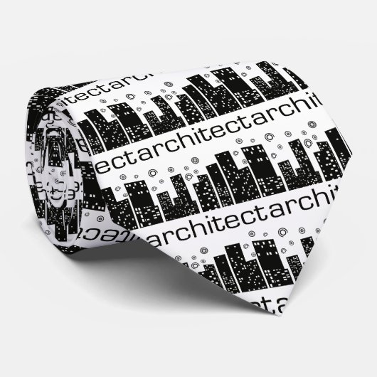 建築家の建物のカッコいいのデザイン! ネクタイ (ロール)