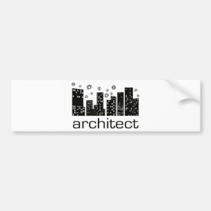 建築家の建物のカッコいいのデザイン! バンパーステッカー