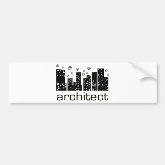 建築家の建物のカッコいいのデザイン! バンパーステッカー (正面)