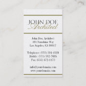 建築家の建築の原稿-効力レターヘッド- 名刺 (裏面)