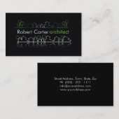 建築家の建築者のプランナーの黒の不動産業者 名刺 (正面/裏面)