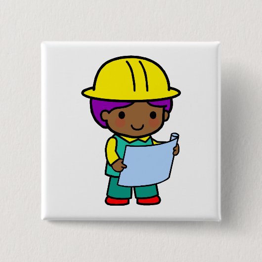 建築家の男の子 缶バッジ (正面)