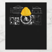 建築家の自転車サイクリングと建築ギフト ワインラベル (シングルラベル)