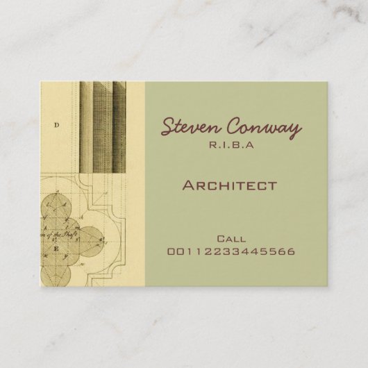 建築家の~のゴシック建築のデザイン 名刺 (正面)