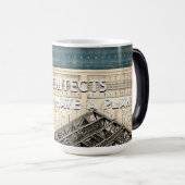 建築家は常に計画を持っている、建築家のためのギフト モーフィングマグカップ (正面右)