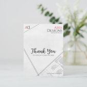 建築家への感謝のポストカード 青図デザイン付き ポストカード (スタンド正面)