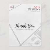 建築家への感謝のポストカード 青図デザイン付き ポストカード (正面)