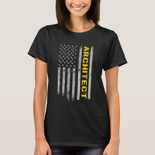 建築家アーキテクチャの米国国旗 Tシャツ (正面)