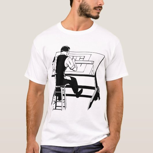建築家エンジニア製図表のイラストレーション Tシャツ (正面)