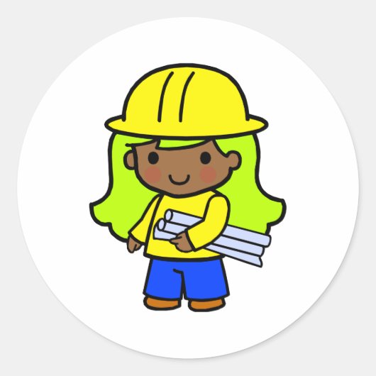 建築家ガール1 ラウンドシール (正面)