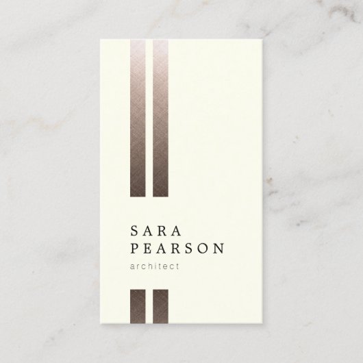 建築家ダブルフェイク金ゴールドストライプ 名刺 (正面)