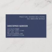 建築家モダンネイビーミニマルホワイト・ピラミッド 名刺 (裏面)