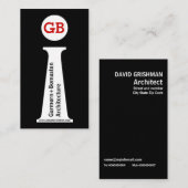 建築家モダン抽象芸術白黒モノグラム 名刺 (正面/裏面)