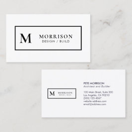建築家モノグラム白黒プロフェッショナル 名刺
