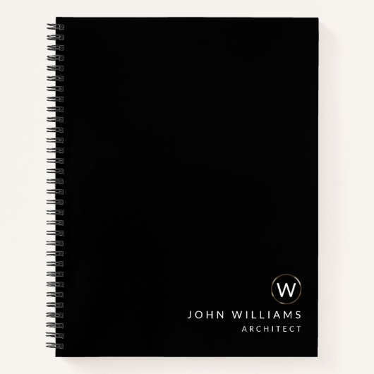 建築家向けプロフェッショナルモダンミニマルモノグラム ノートブック (正面)