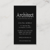 建築家3Dの黒または銀のボーダー 名刺 (裏面)