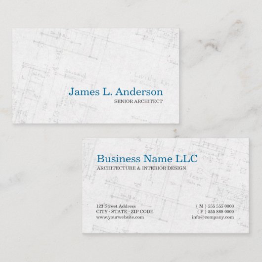 建築家-平面図の名刺 名刺 (正面/裏面)