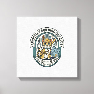 建築家 建物 猫 ねこ グラフィックTシャツ アート - 建築 キャンバスプリント
