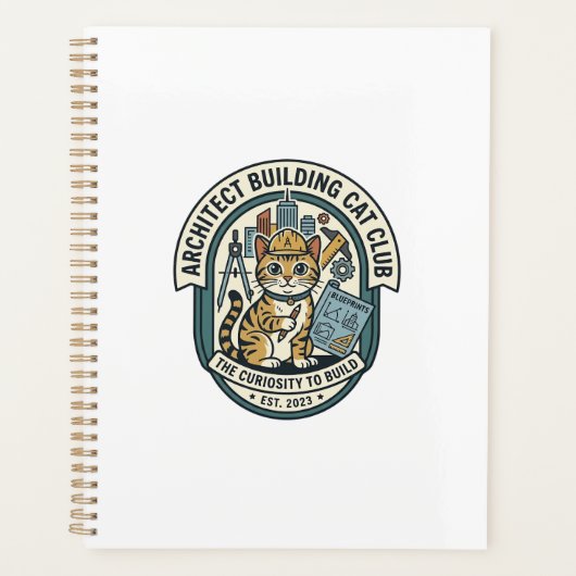 建築家 建物 猫 ネコ グラフィックTシャツ アート - Archi プランナー手帳 (正面)