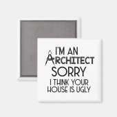 建築家 |建築勉強の職業ギフト マグネット (正面/裏面)