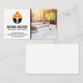 建築家 | 設計図に取り組むエンジニア 名刺 (正面/裏面)