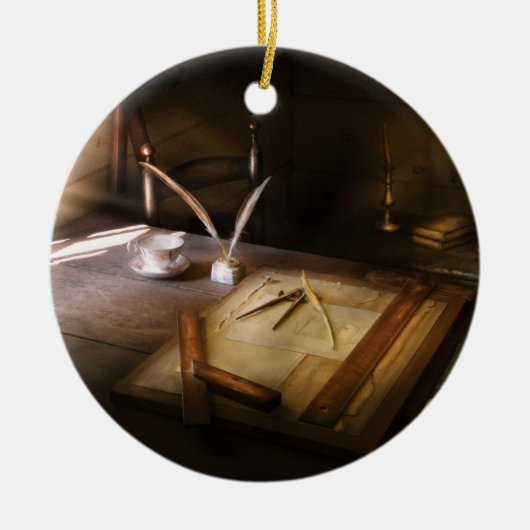 建築家-起草テーブル セラミックオーナメント (正面)