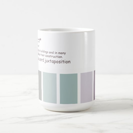 建築家。 過剰使用の並置 コーヒーマグカップ (中央)