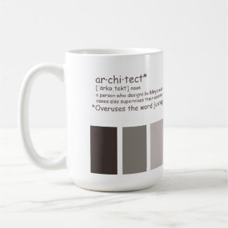 建築家。 過剰使用の並置 コーヒーマグカップ