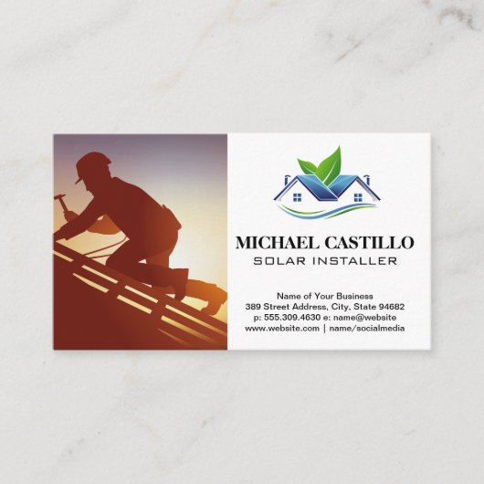 建築屋根作業員 | インストーラ 名刺 (正面)