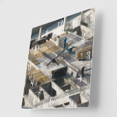 建築工場 スクエア壁時計 (傾斜)