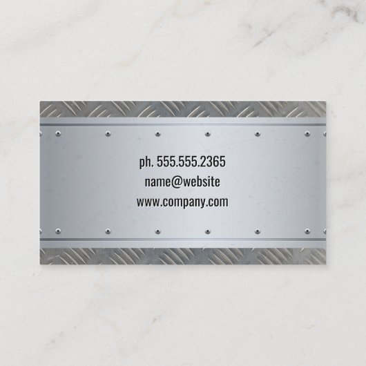 建築帽子 |実在財産 |スチールメタリック 名刺 (裏面)