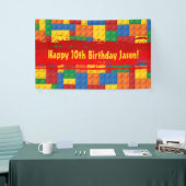 建築建物ブロック誕生日バナー 横断幕 (トレードショー)