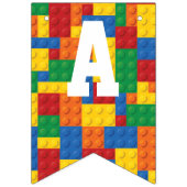 建築建物ブロック誕生日 バンティングフラッグ (第2の旗)