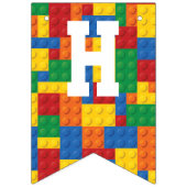 建築建物ブロック誕生日 バンティングフラッグ (第1の旗)