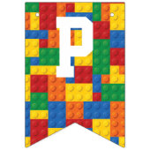 建築建物ブロック誕生日 バンティングフラッグ (第3の旗)