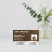 建築建物ロゴ |金属（木材） 名刺 (スタンド正面)