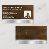 建築建物ロゴ |金属（木材） 名刺 (正面/裏面)