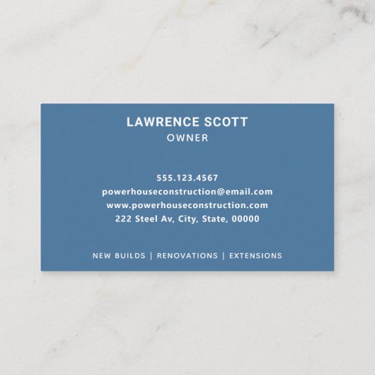 建築建物会社ブリックワークロゴネイビー 名刺 (裏面)